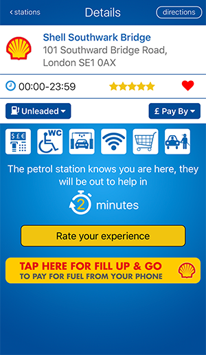 fuelService app arrival screen with the I've Arrived button