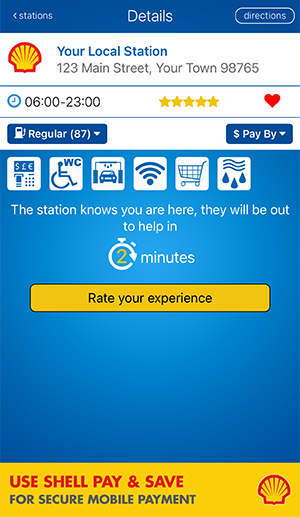fuelService app arrival screen with the I've Arrived button